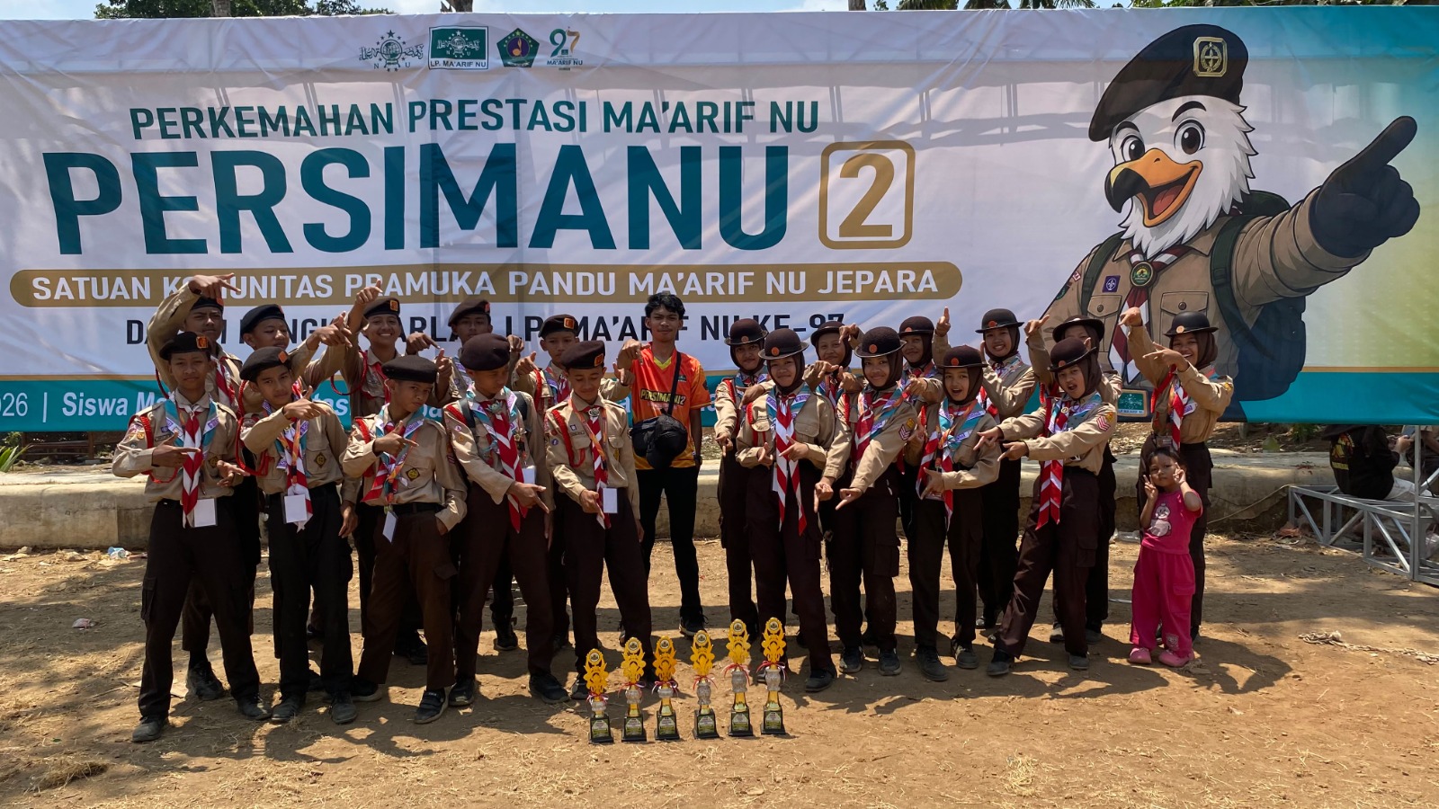 🏕️Gemilang di Persimanu II, Tim Pramuka MTs Walisongo Pecangaan Raih Enam Prestasi